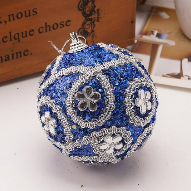EG/_ 8cm LED Light Up Ball Christmas Tree Ornament New Year Bauble Gift Decor Cha